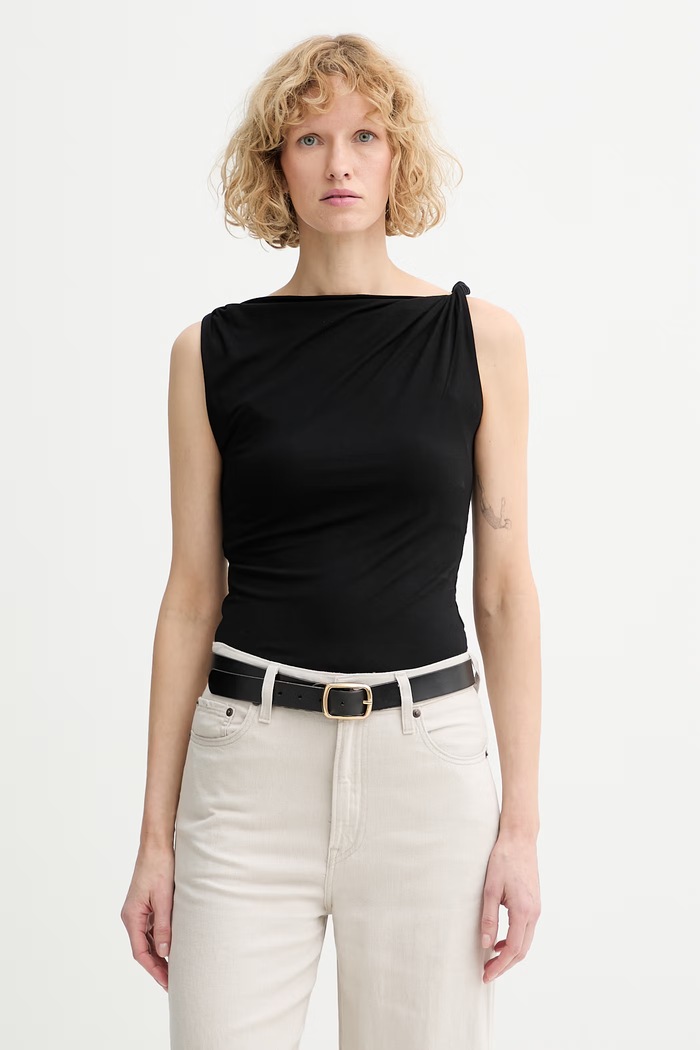 Marc O'Polo top pentru femei, cu vâscoză negru 5000014099