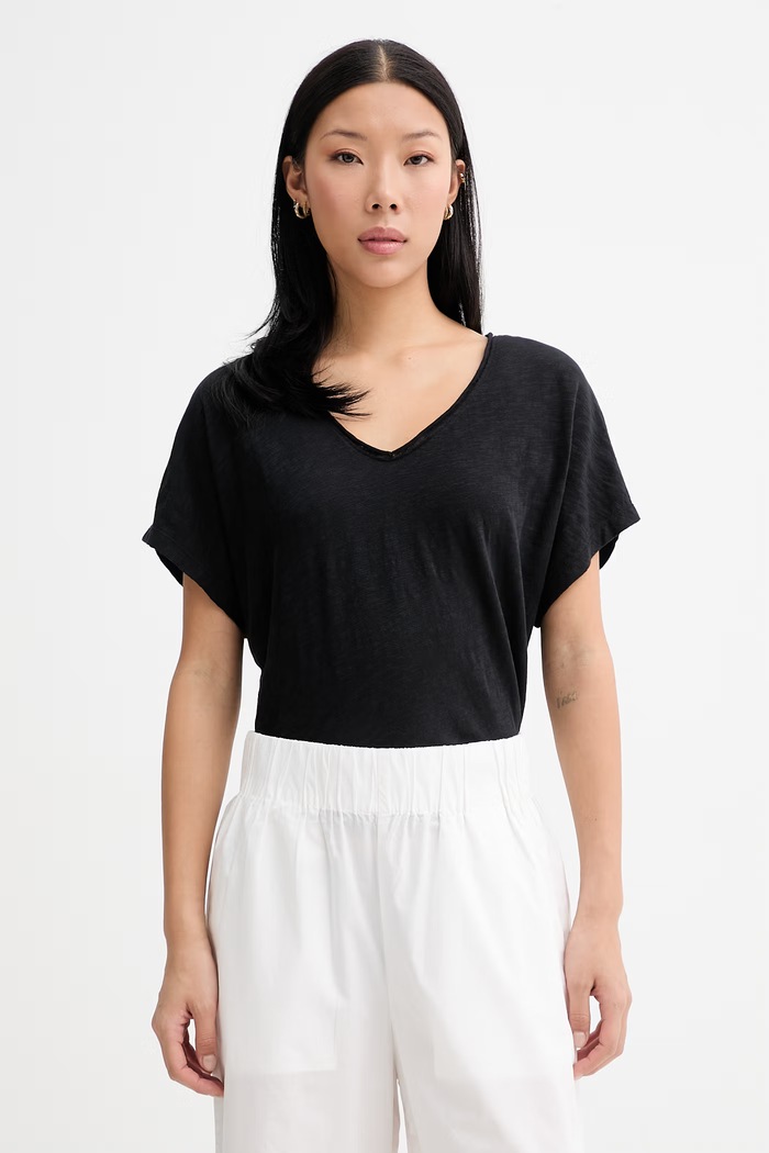 Marc O'Polo T-shirt basic γυναικείο βαμβακερό μαύρο 5000014112