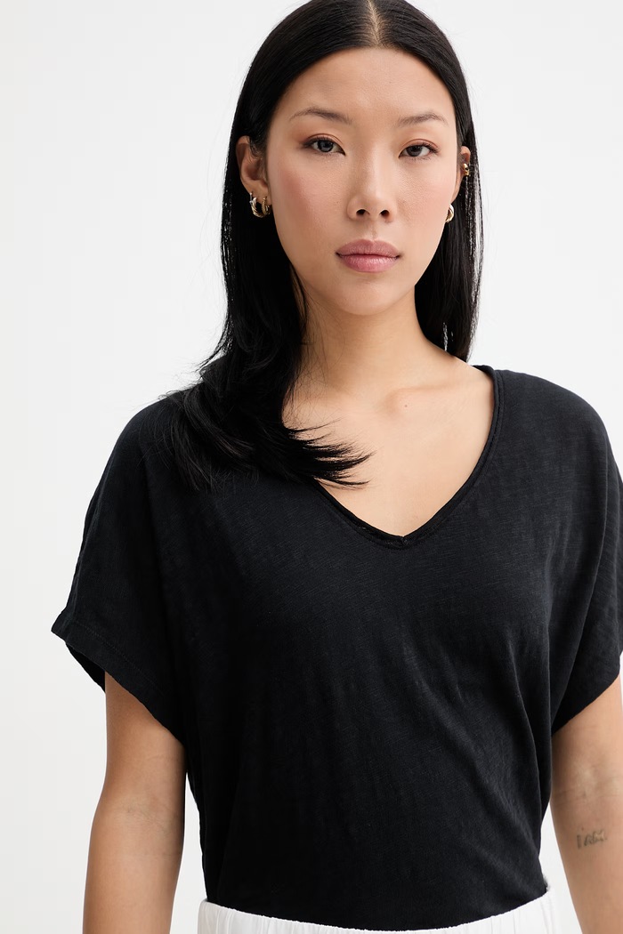 Marc O'Polo T-shirt basic γυναικείο βαμβακερό μαύρο 5000014112