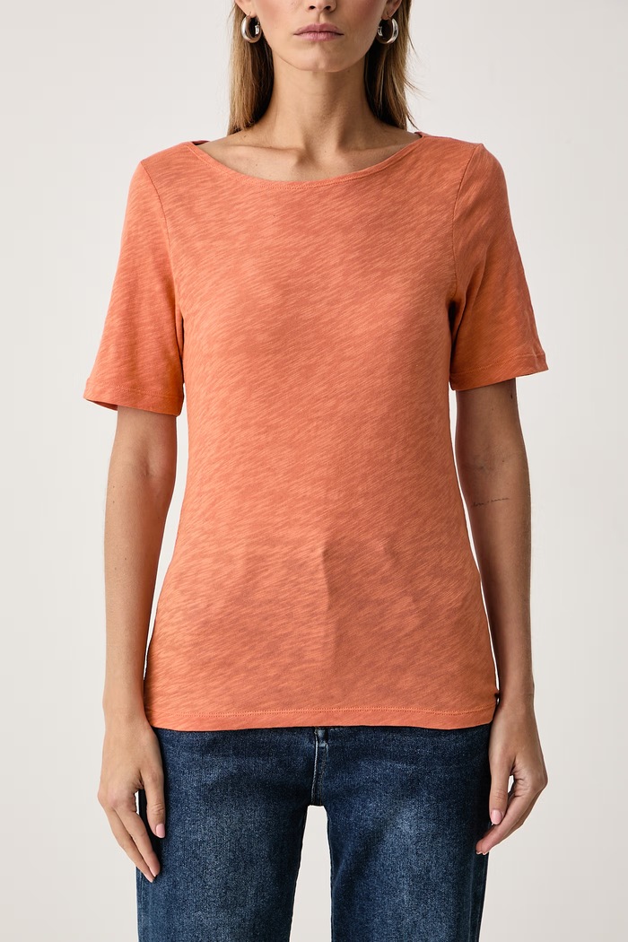 T-shirt damski bawełniany Marc O'Polo 5000014114 pomarańczowy