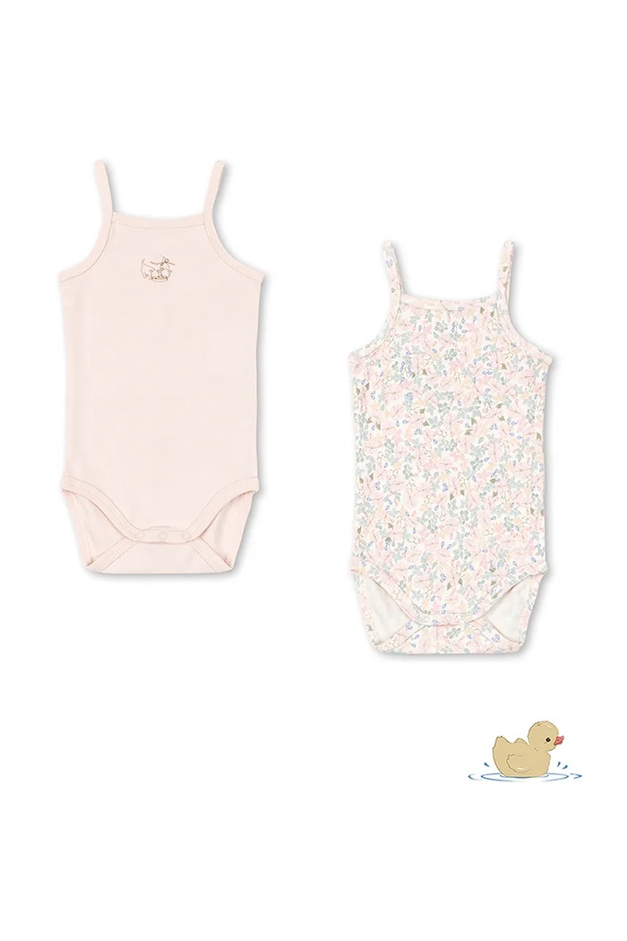 Fanga Fontana body za dojenčke bombažen FIO 2 PACK STRAP BODY OCS paket 2 kosov roza FA100065