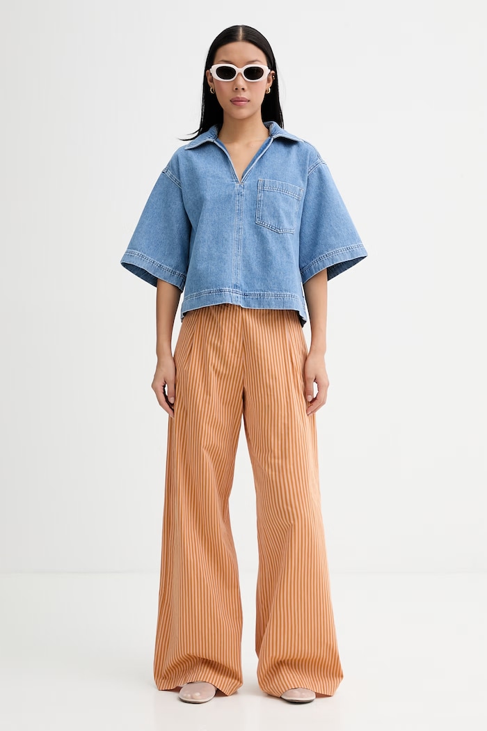 Marc O'Polo bluzka damska jeansowa 5000009805 niebieski ZS26
