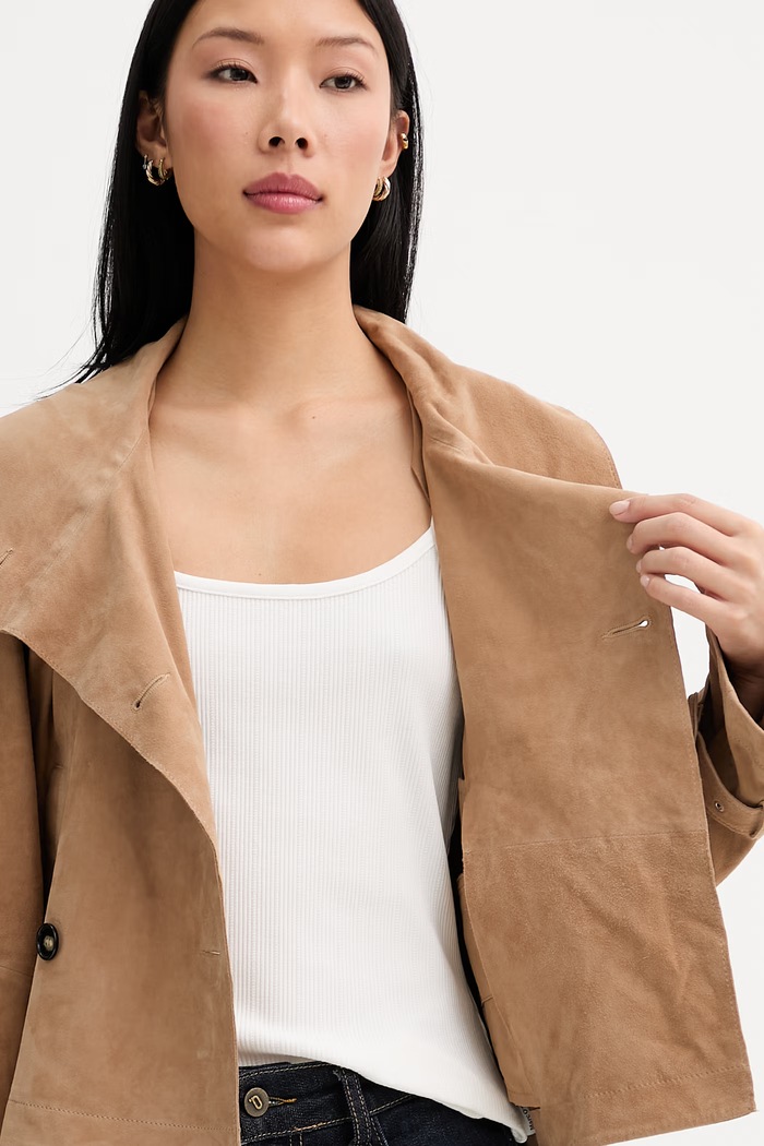 Marc O'Polo bunda oversize dámska semišová 5000014156