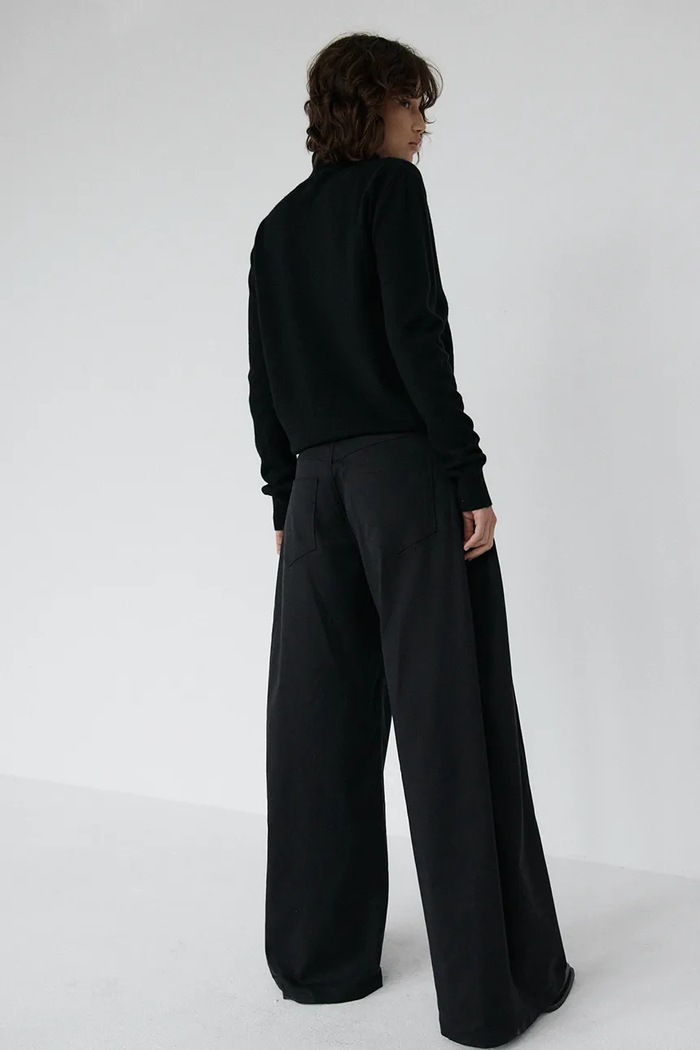 Muuv spodnie straight damskie spodnie.wide.leg.AHI czarny ZS26