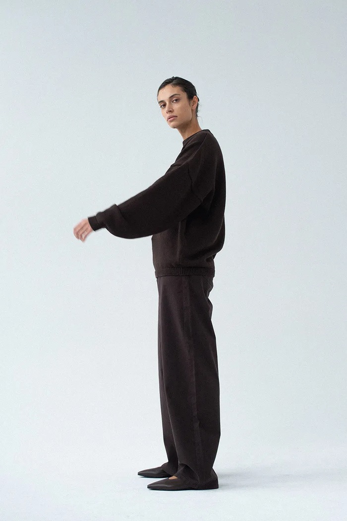 Oblečenie Muuv nohavice wide leg dámske bavlnené s elastanom FIGEE spod.wide.leg.FIGEE hnedá
