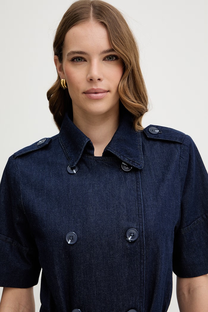 Jeans obleka Silvian Heach PYTE mornarsko modra GPP26019VE