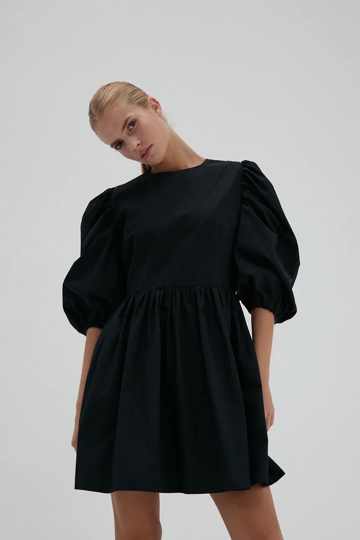 Îmbrăcăminte Muuv rochie evazată din bumbac KAWAI krot.suk.buf.rek.KAWAI negru