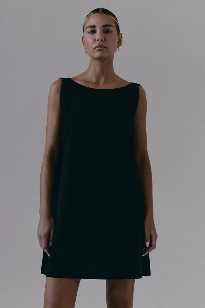 Muuv. rochie de vară de bumbac EL MAI negru sukienka.krotka.EL.MAI