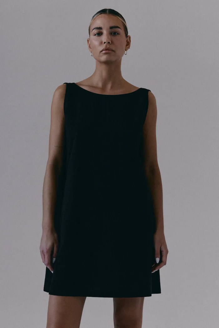 Muuv. rochie de vară de bumbac EL MAI negru sukienka.krotka.EL.MAI