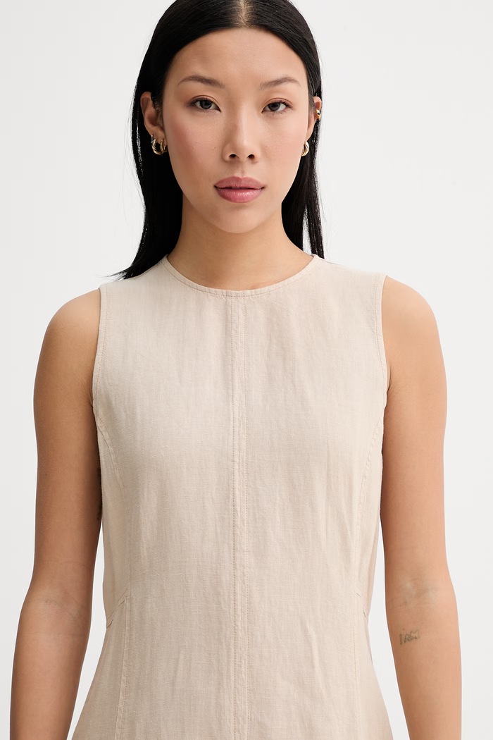 Marc O'Polo rochie de vară din in bej 5000014008
