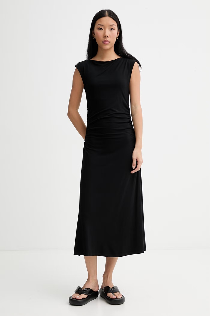 Marc O'Polo rochie cu vâscoză negru 5000014100