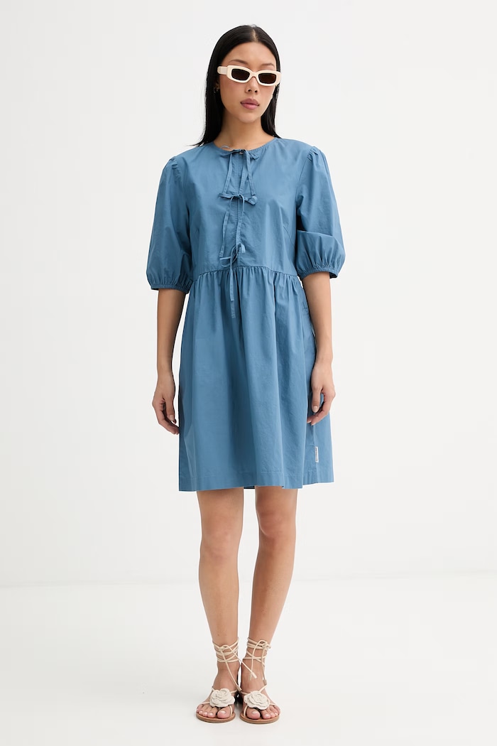 Marc O'Polo rochie evazată din bumbac 5000010260 albastru ZS26