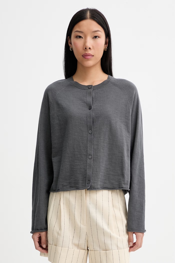 Marc O'Polo cardigan pentru femei, cu bumbac gri 5000014142