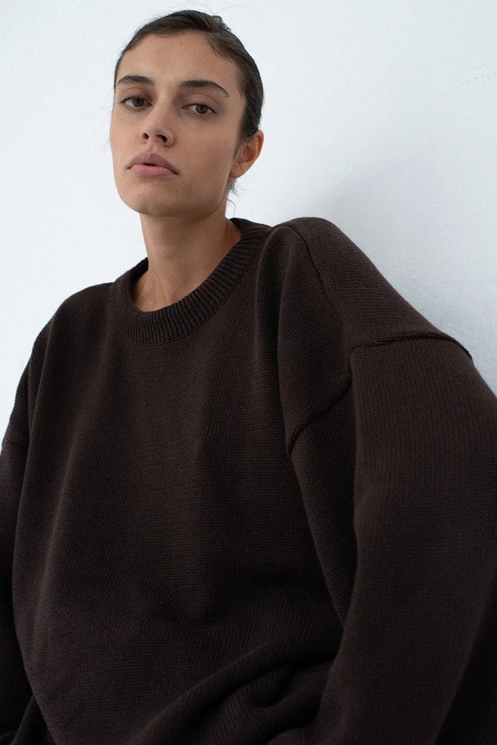 Muuv sweter męski z bawełną sweter.over.CONSCIOUS brązowy