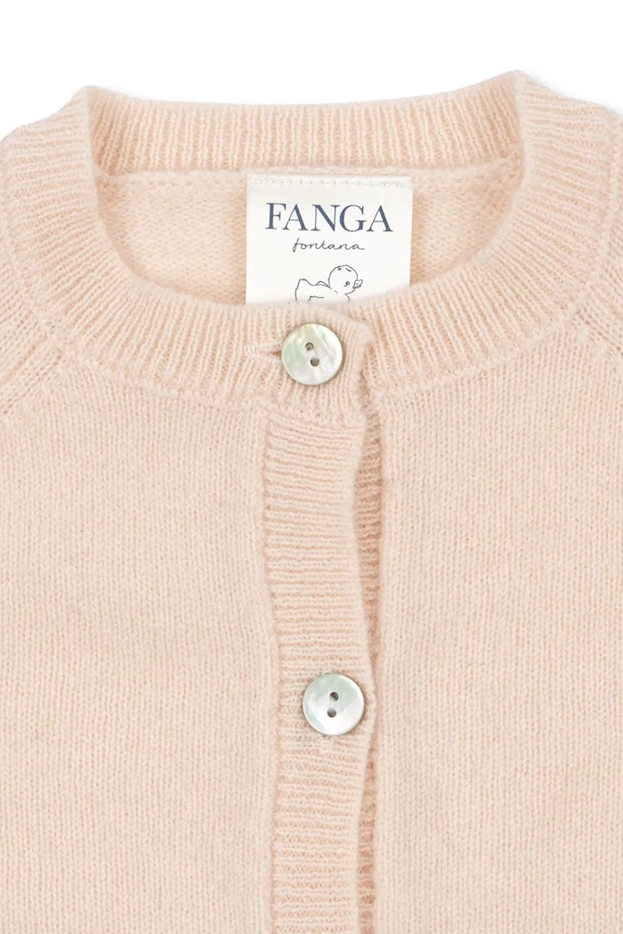 Dziewczynka Fanga Fontana kardigan wełniany niemowlęcy SAVORA DUE CARDIGAN FA100080 różowy