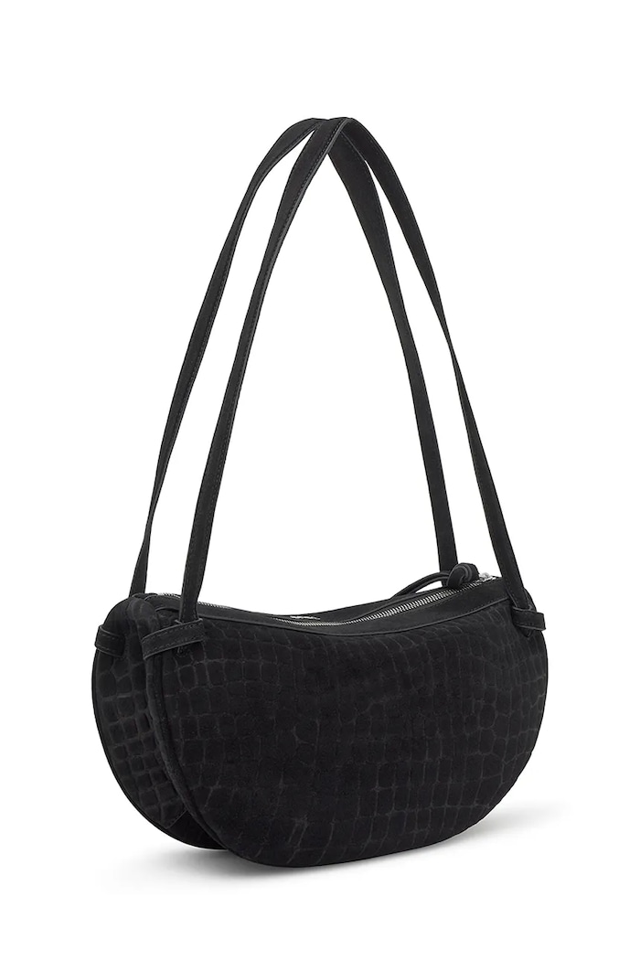 Tous torebka zamszowa Hombro Halfmoon 2002359051 czarny ZS26
