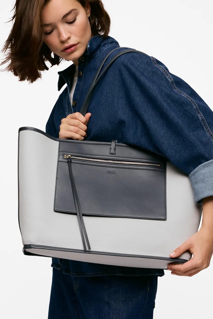 Tous torebka shopper damska z imitacji skóry 2002437247 szary