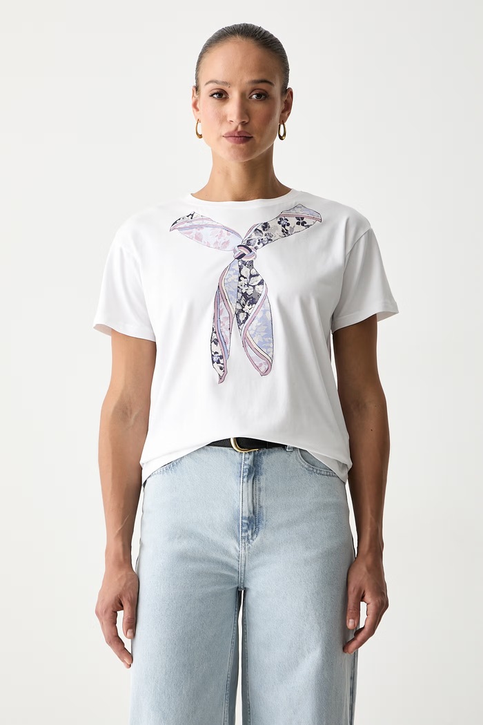 Silvian Heach T-shirt damski SANTIS biały GPP26552TS