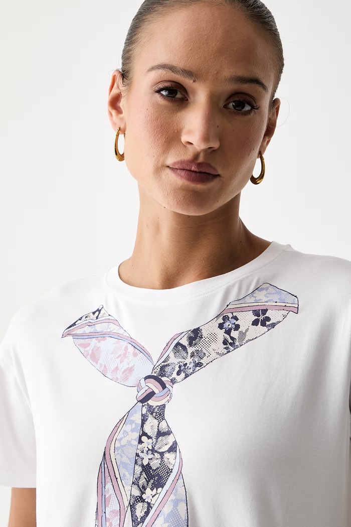 Silvian Heach T-shirt damski SANTIS biały GPP26552TS