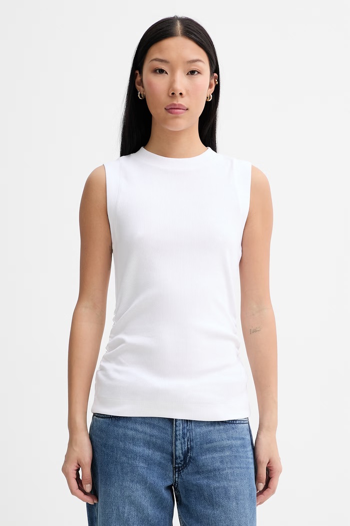 Marc O'Polo top pentru femei, din bumbac cu elastan alb 5000014121