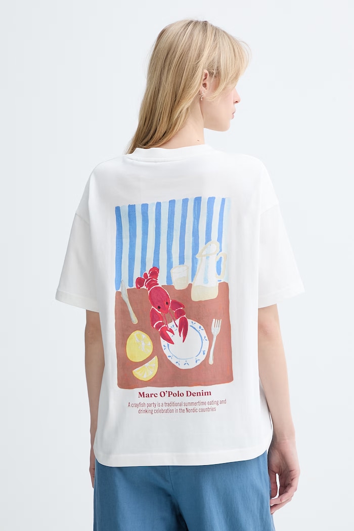 Marc O'Polo T-shirt γυναικείο βαμβακερό μπεζ 5000010000