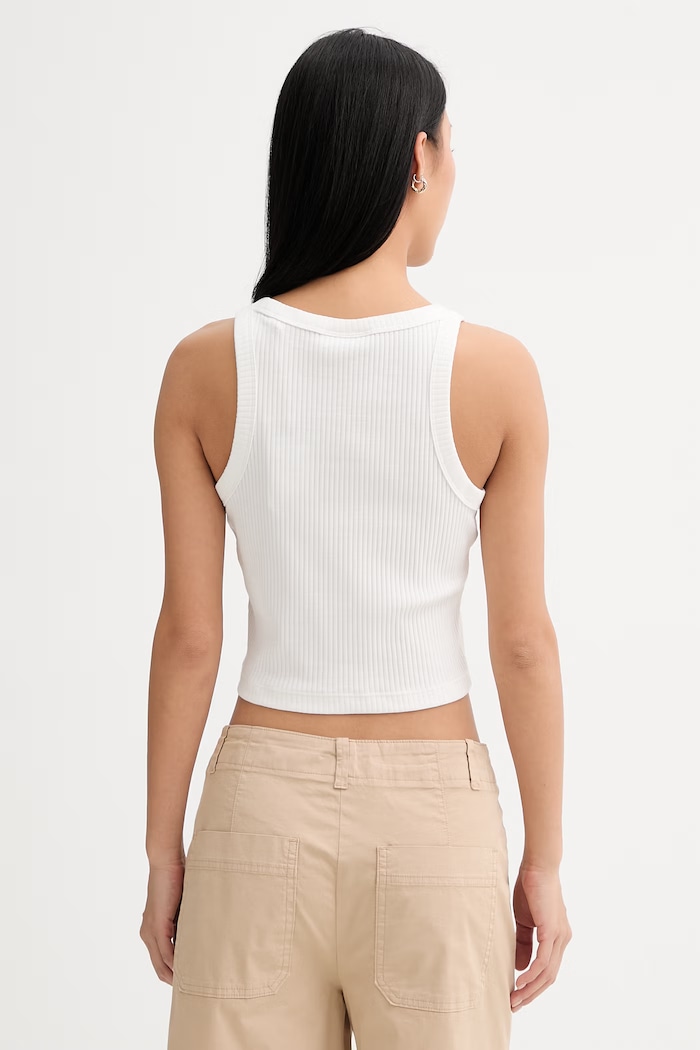 Îmbrăcăminte Marc O'Polo crop top pentru femei, din bumbac cu elastan 5000010006 alb