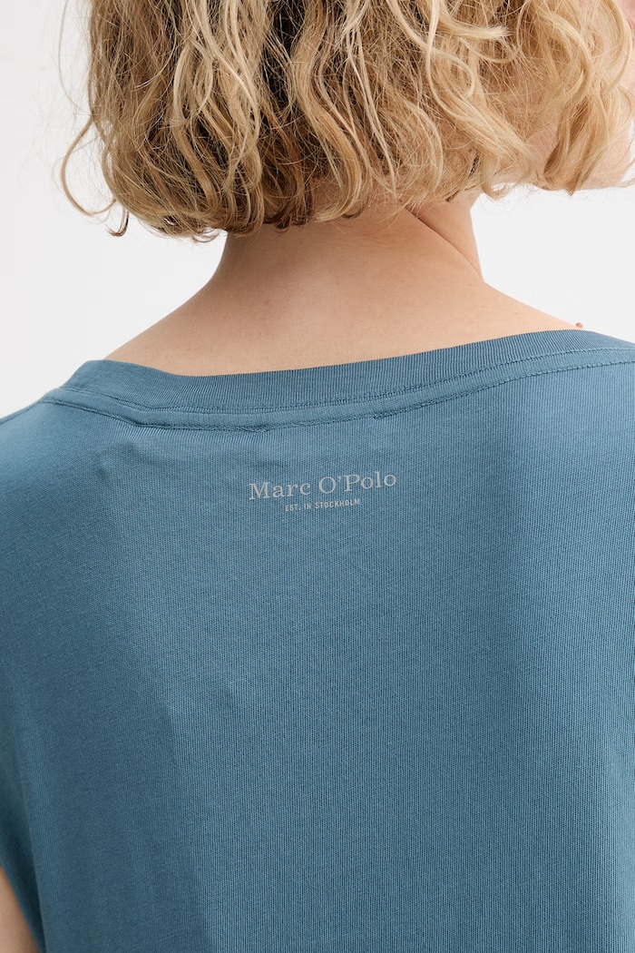 Marc O'Polo T-shirt damski bawełniany 5000014191 turkusowy