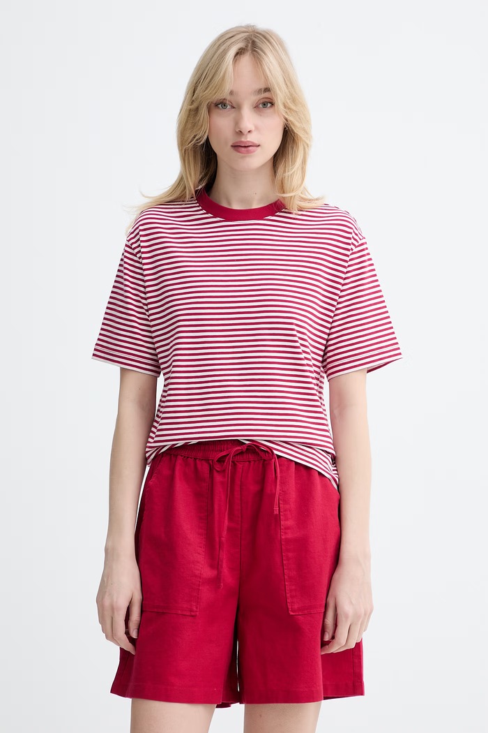 Marc O'Polo t-shirt γυναικείο βαμβακερό μπορντό 5000010012