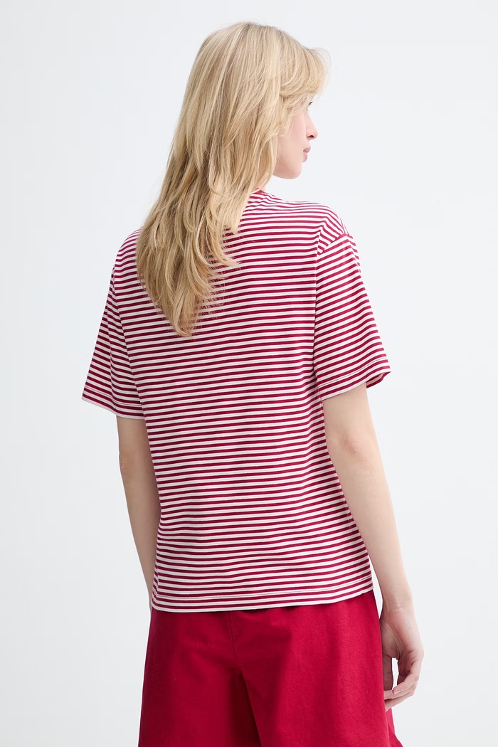 Ρούχα Marc O'Polo t-shirt γυναικείο βαμβακερό 5000010012 μπορντό