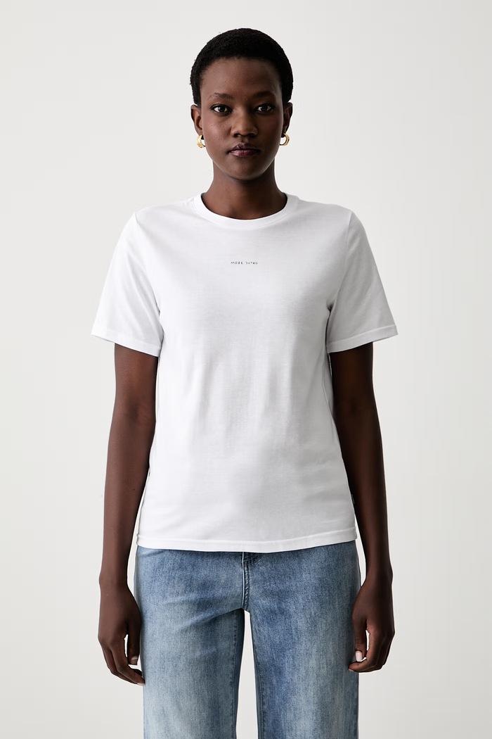 Muuv T-shirt damski bawełniany biały slim.tshirt.MOZEJUTRO