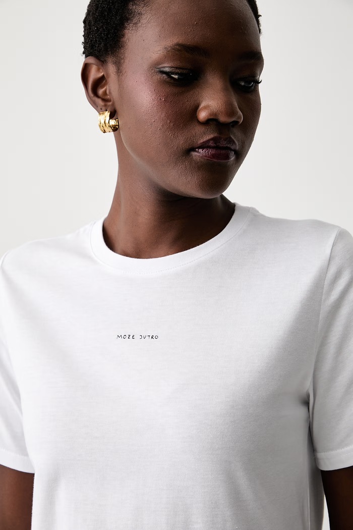 Muuv T-shirt damski bawełniany biały slim.tshirt.MOZEJUTRO