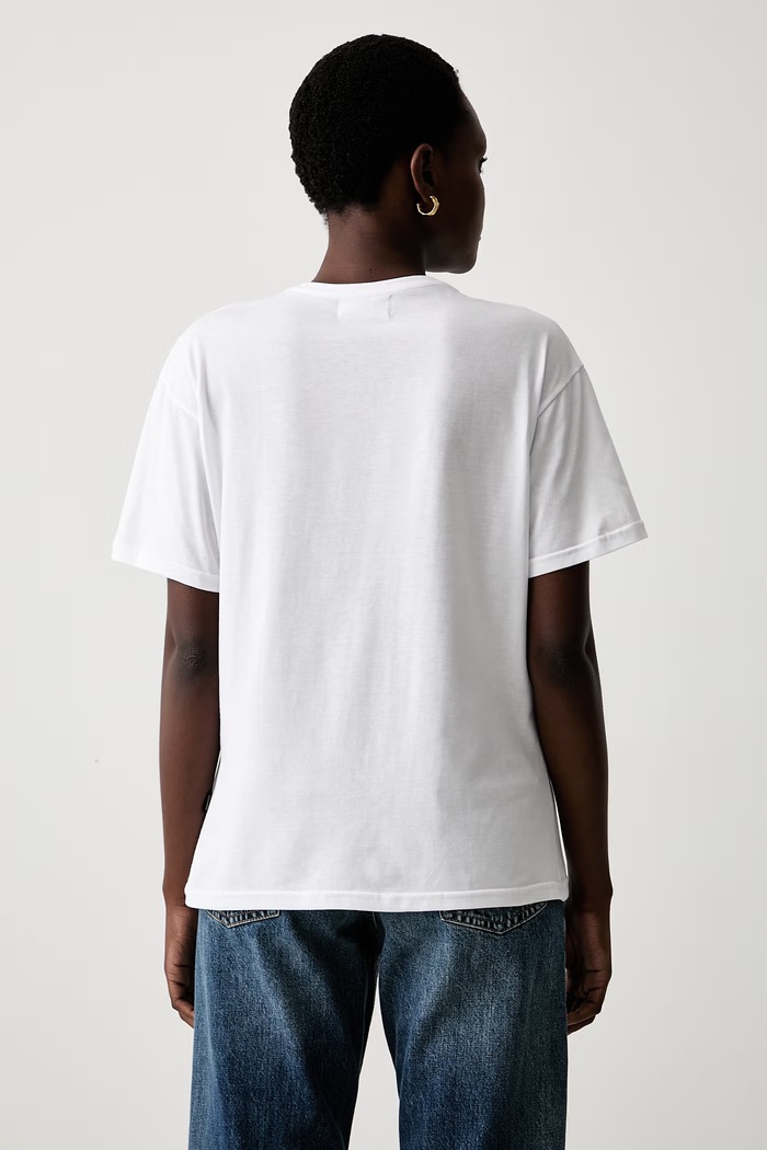 Odzież Muuv T-shirt damski bawełniany oversize.tshirt.BOYS biały
