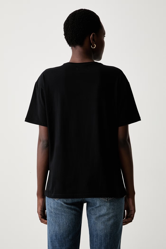 Odzież Muuv T-shirt damski bawełniany oversize.tshirt.BOYS czarny