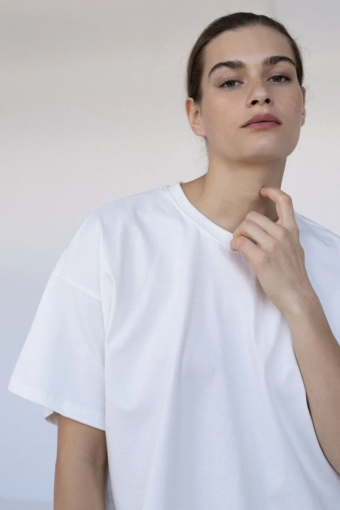 Muuv. tricou pentru femei, din bumbac ASLI alb tshirt.ASLI