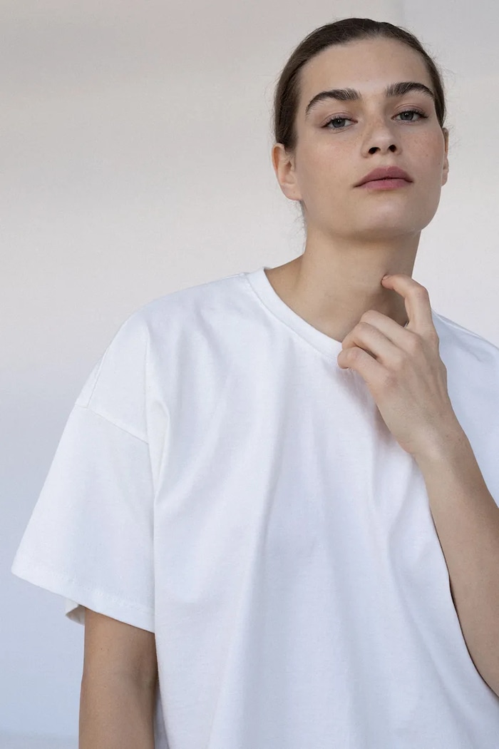Muuv. tricou pentru femei, din bumbac ASLI alb tshirt.ASLI