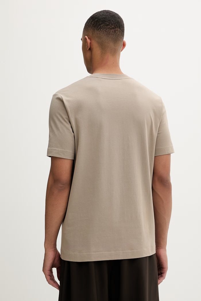 Ρούχα Marc O'Polo μπλουζάκι basic ανδρικό βαμβακερό 5000013957 μπεζ