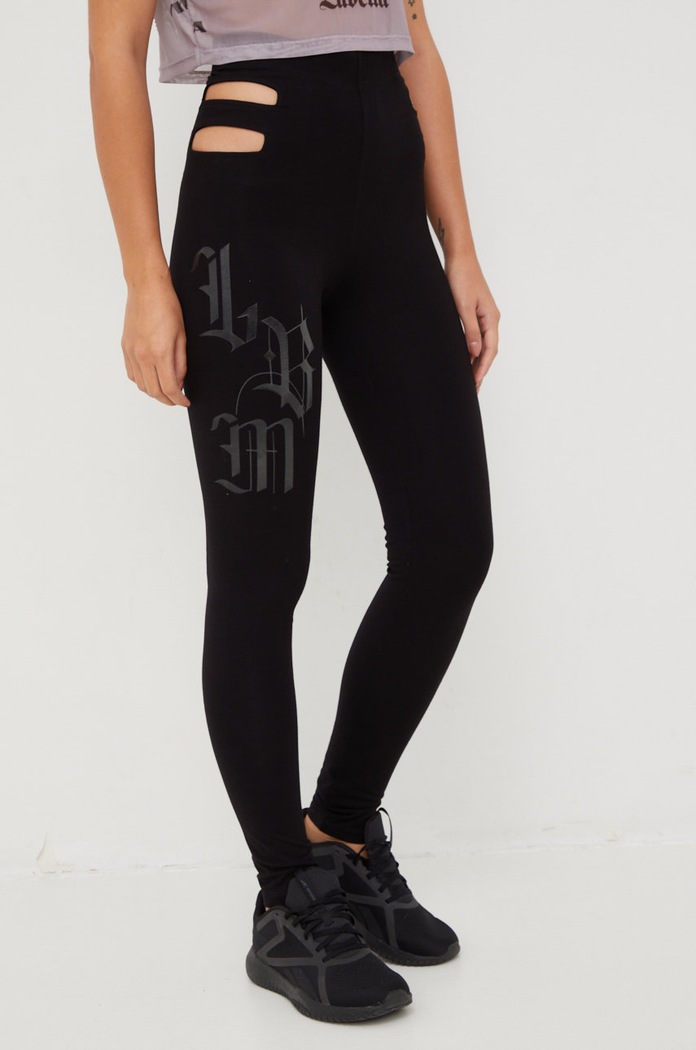 LaBellaMafia legginsy z elastanem czarny 25653