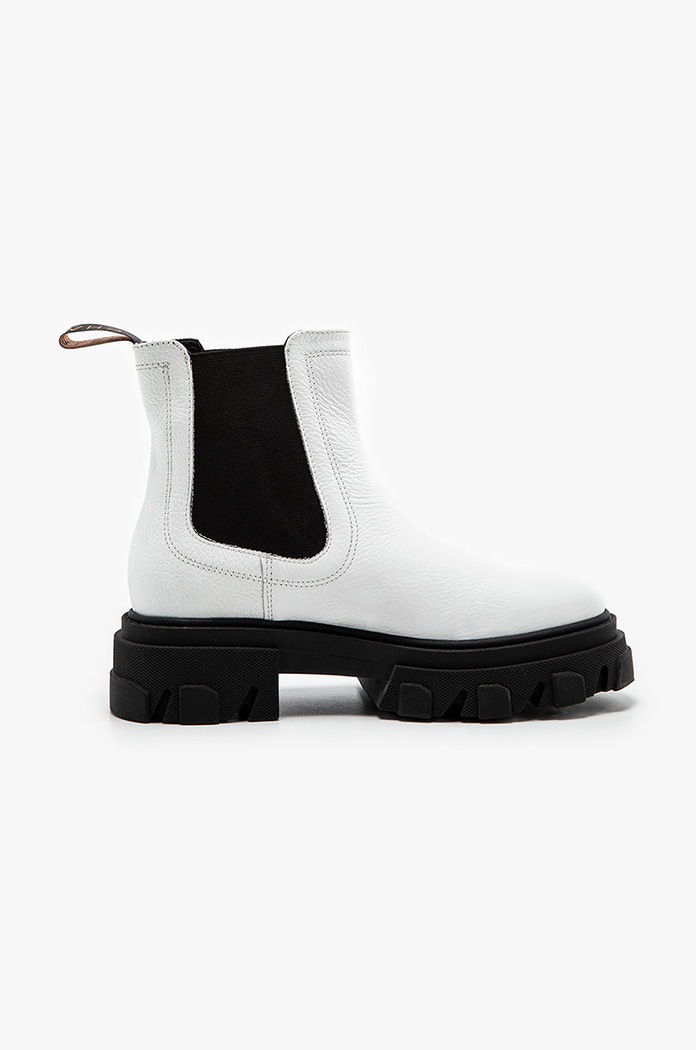 Charles Footwear Sztyblety skórzane Mey biały Mey