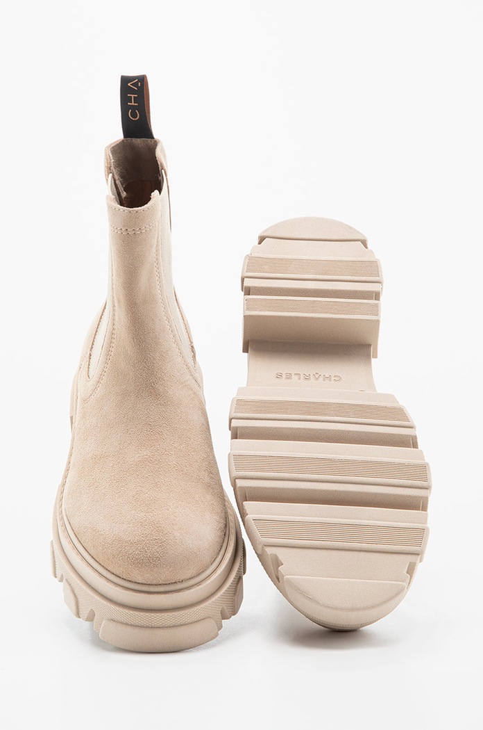 Charles Footwear sztyblety skórzane Mey beżowy Mey