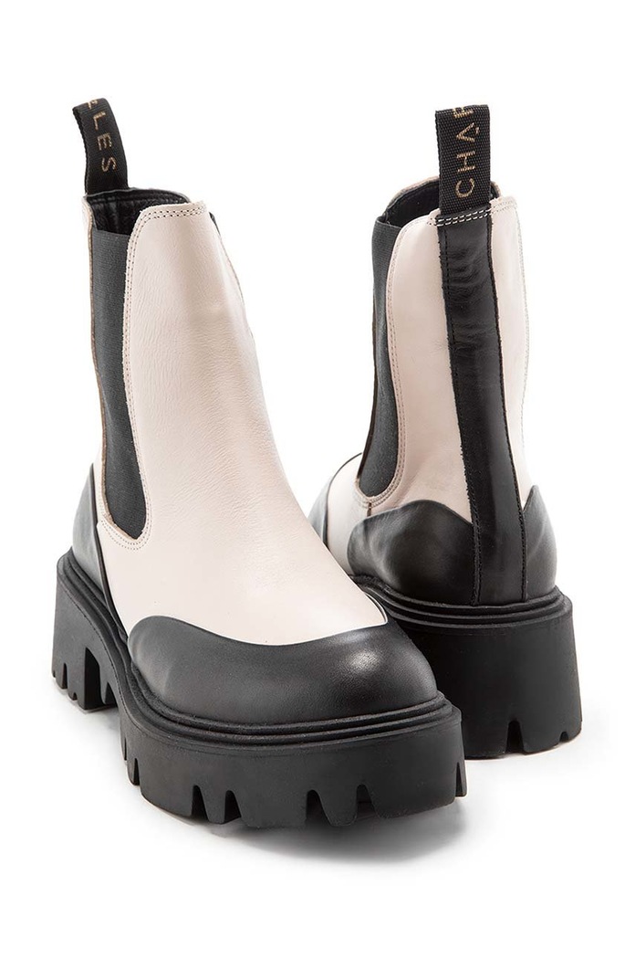 Obuwie Charles Footwear sztyblety skórzane Sophia Sophia beżowy