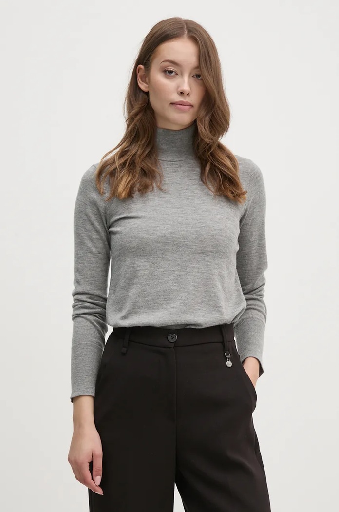 Mos Mosh sweter wełniany szary 146030