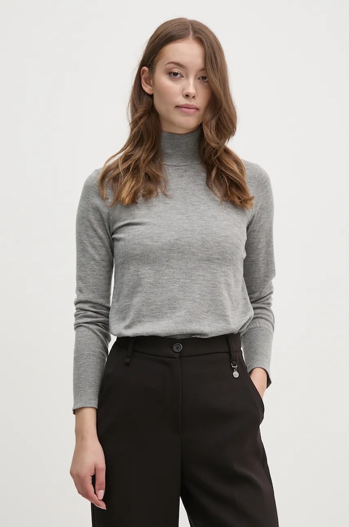 Mos Mosh sweter wełniany szary 146030