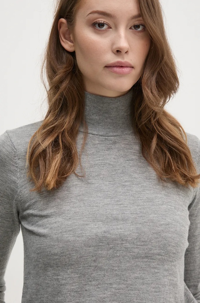 Mos Mosh sweter wełniany szary 146030