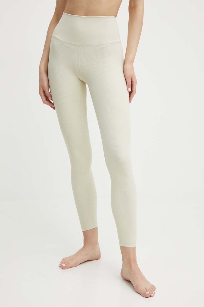 Joy in me legginsy do jogi Unity Ribbed z elastanem beżowy Legginsy7.8.Unity.Ribb