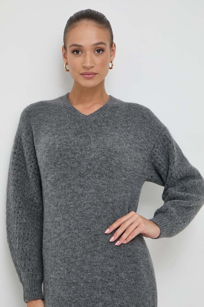Šaty z vlněné směsi Beatrice B 23FA6065COZY šedá ZW23