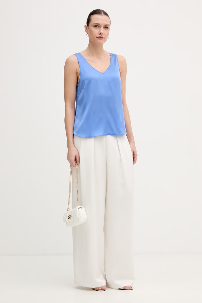Mos Mosh top de mătase 153590. albastru SS26