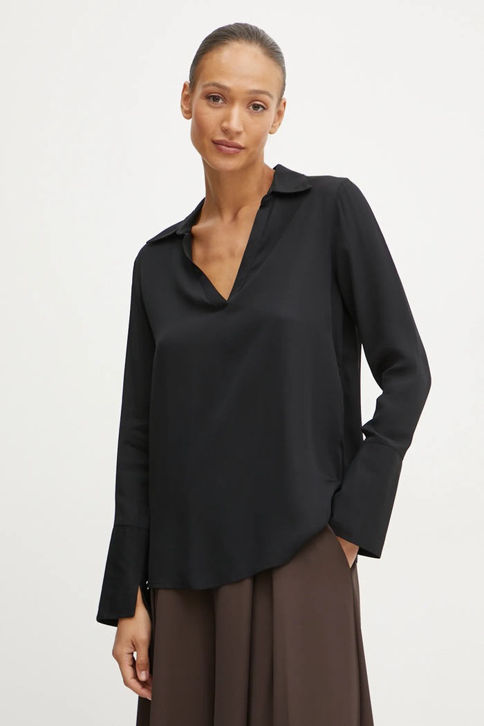 Silvian Heach bluzka REUTER regular czarny GPA24288BL
