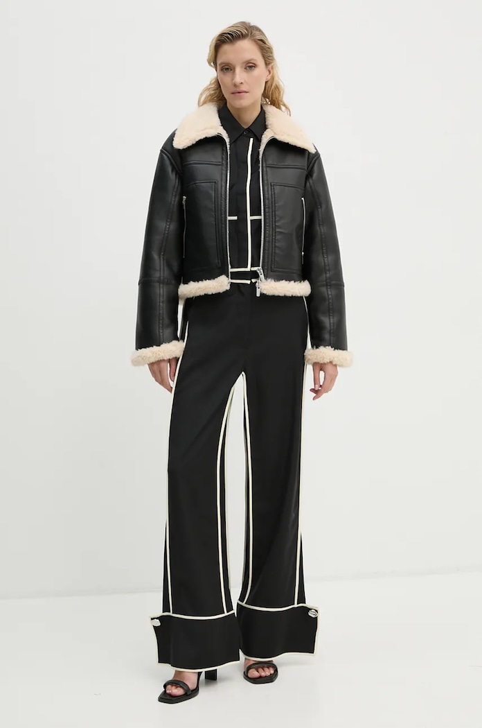 Vunena košulja Day Birger et Mikkelsen Tessa - Refined Suiting Blend DAY65243500 crna ZW24