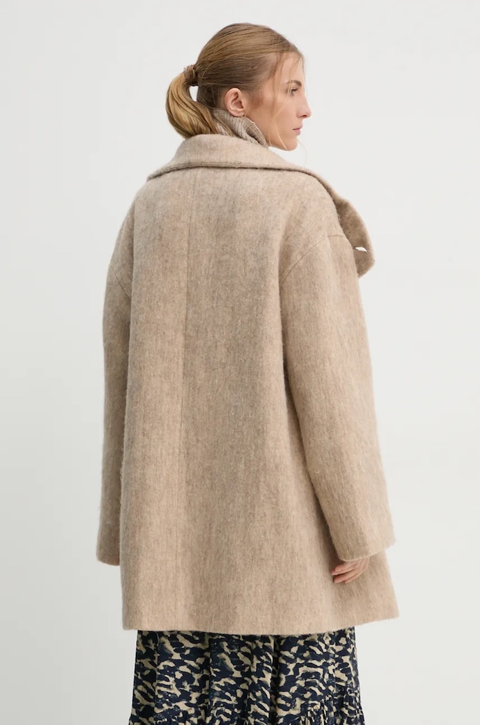 Îmbrăcăminte Day Birger et Mikkelsen palton din lana Keaton - Fluffy Wool Blend DAY65243396 bej