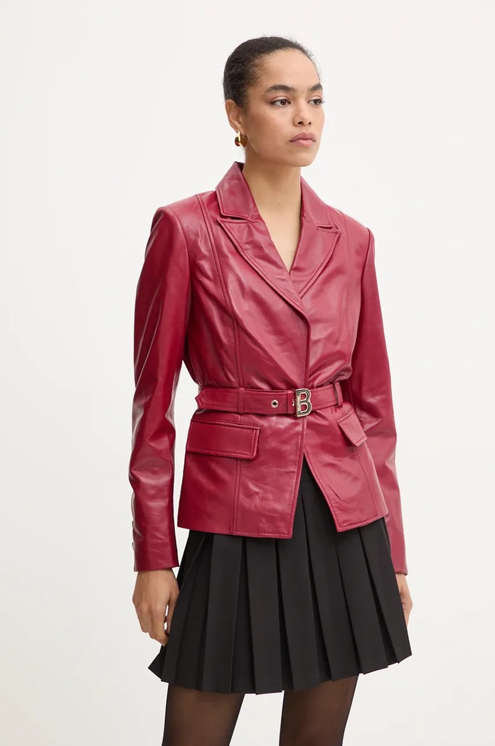 Usnjen suknjič Blugirl Blumarine bordo RF4128.P0356